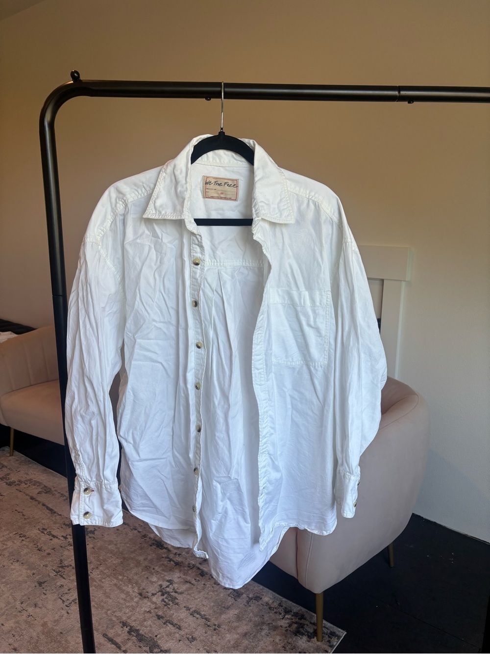 We The Free White Shirt with Branded Neck Label